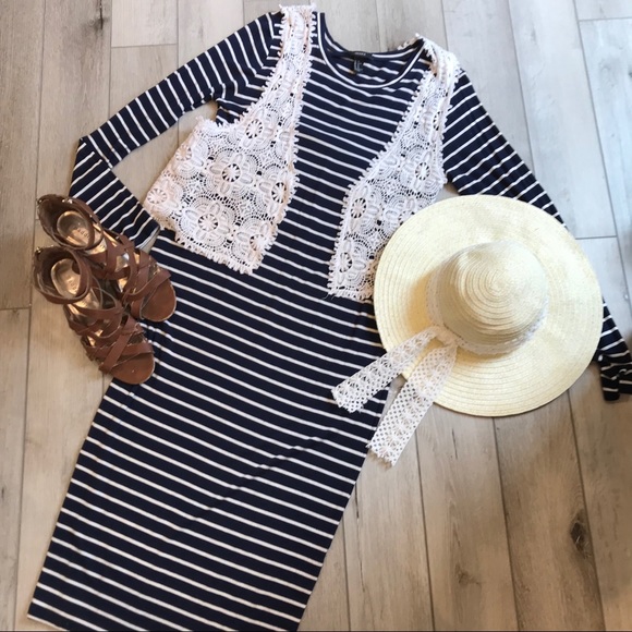 Forever 21 Dresses & Skirts - ☀️END OF SUMMER CLEARANCE ☀️Modest Striped Dress•}